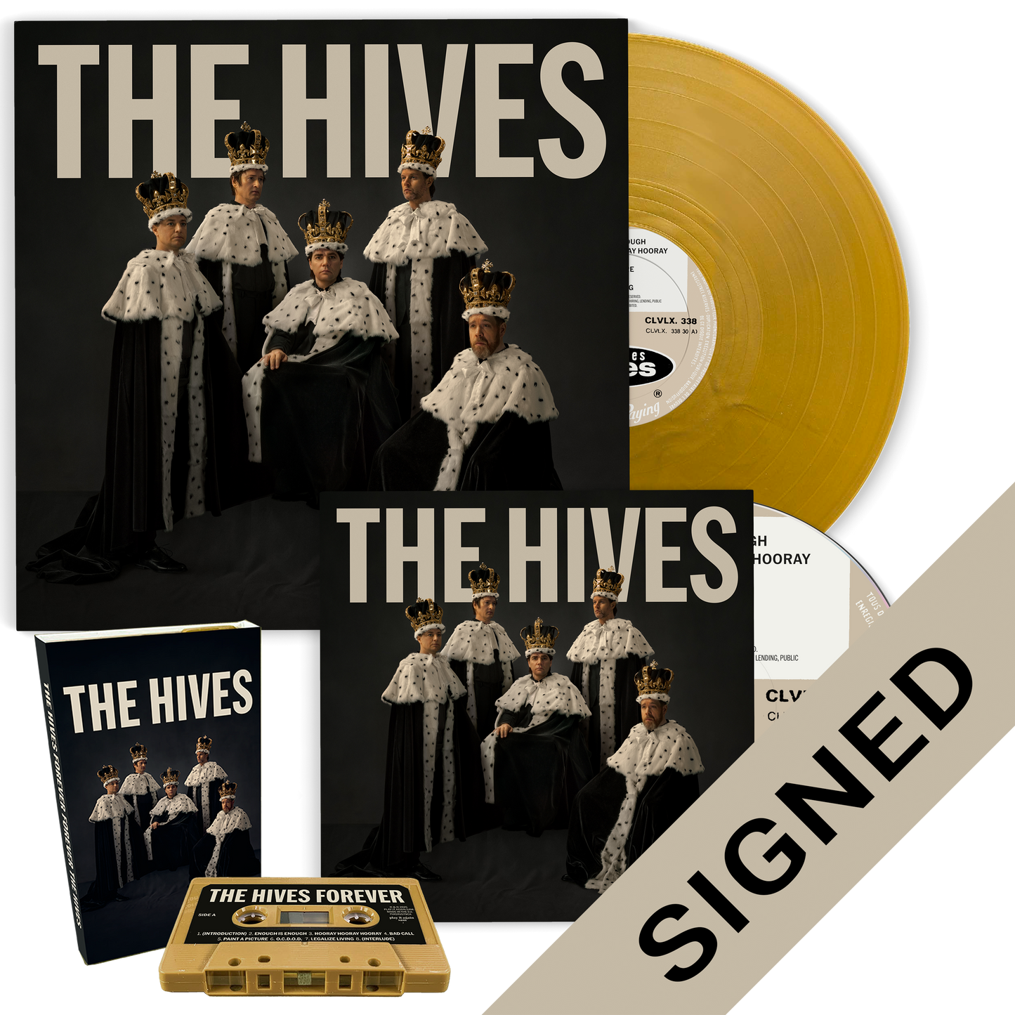 Gold Vinyl Cassette and Signed CD Bundle